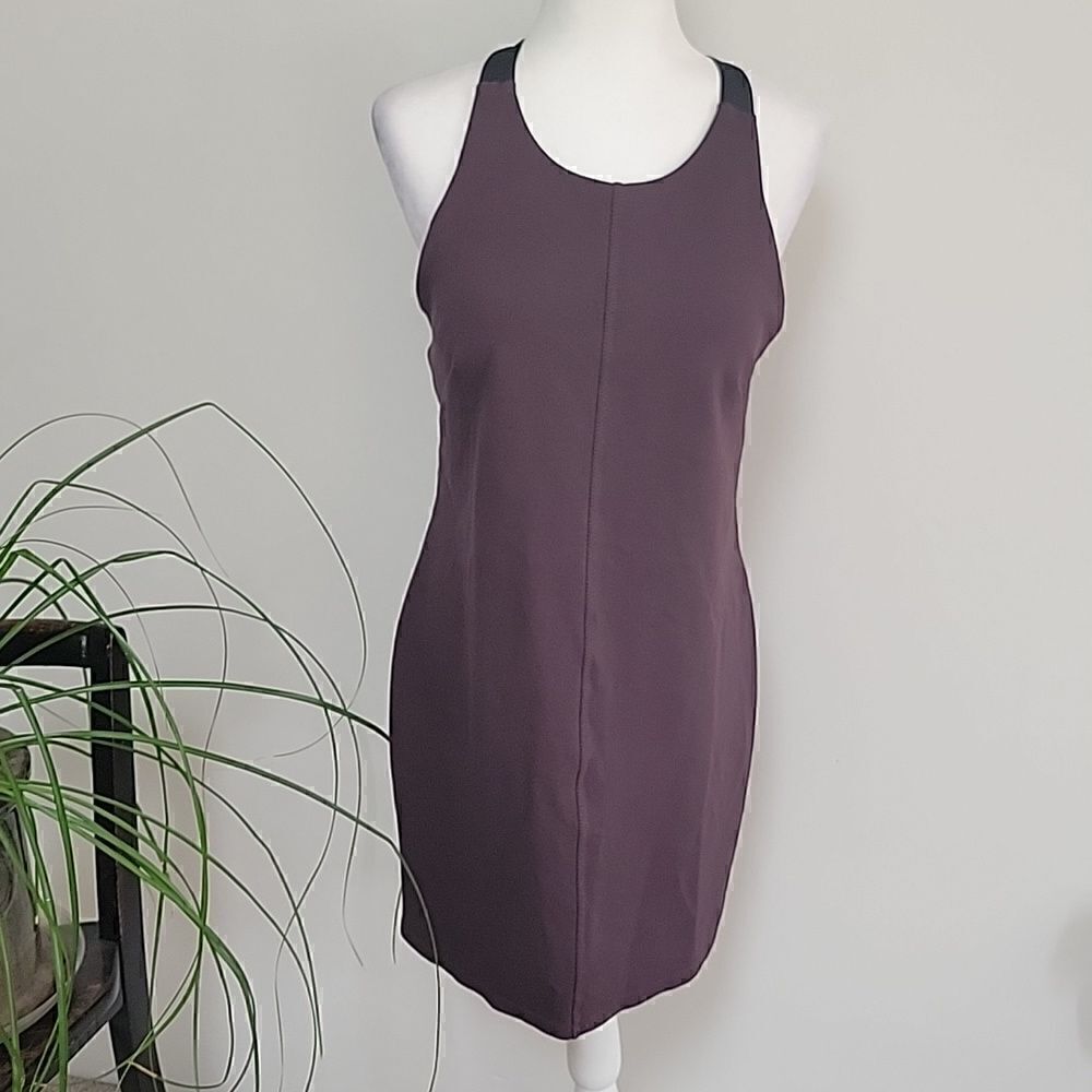 Athleta racer back maroon black tank  dress